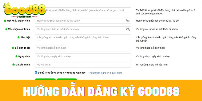 3 bước mở tài khoản Good88
